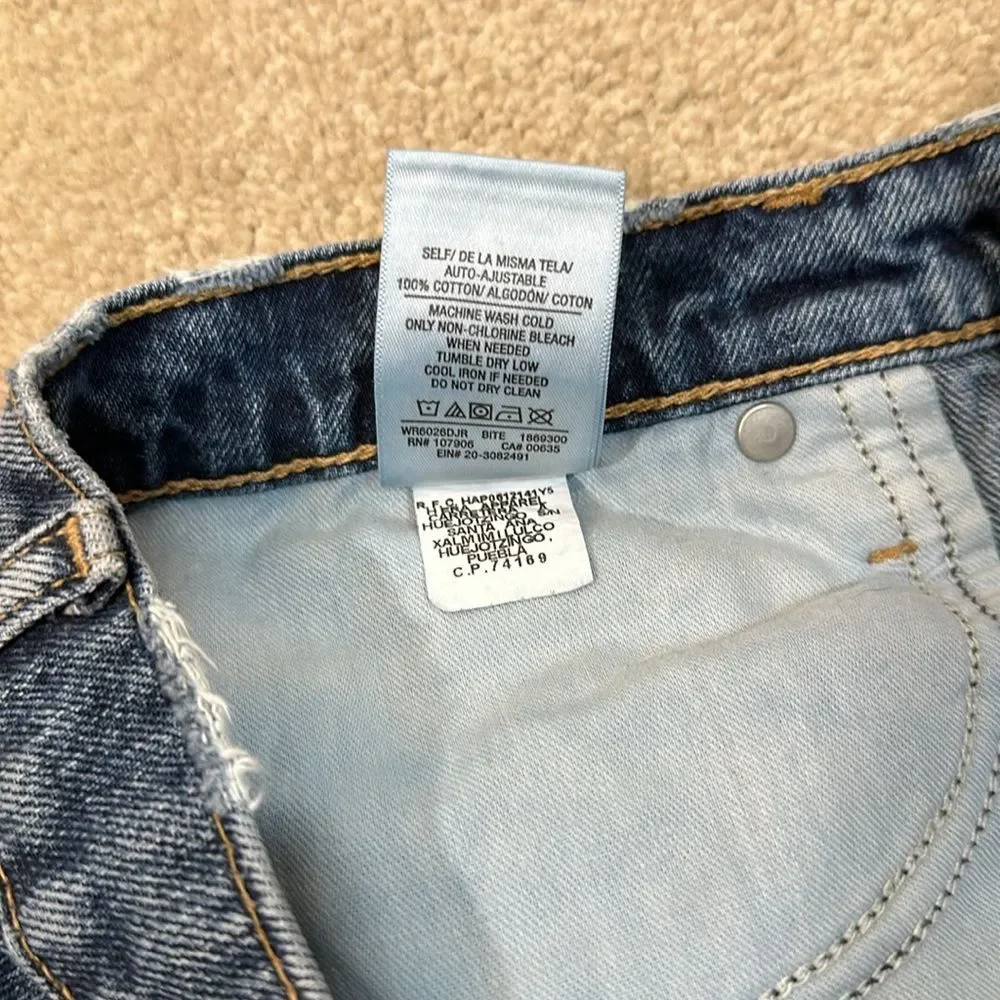 Hudson Jean Denim Cara Classic Shorts Raw Hem Button Fly 100% Cotton Size 29
